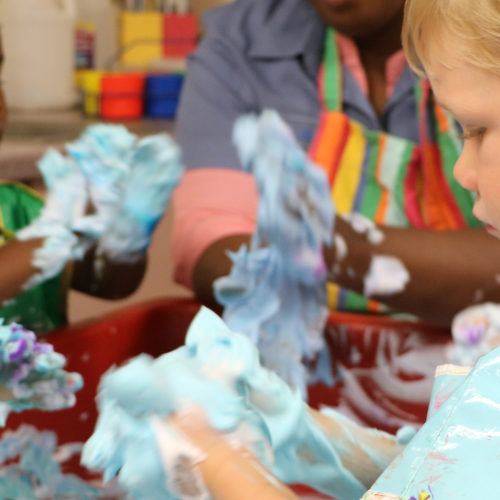 Little boy playing with toys